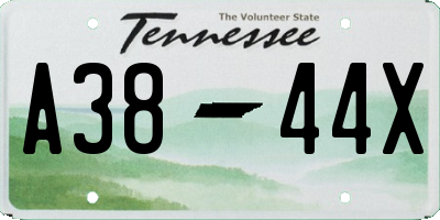 TN license plate A3844X