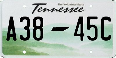 TN license plate A3845C
