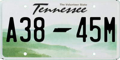 TN license plate A3845M