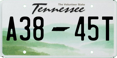 TN license plate A3845T