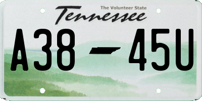 TN license plate A3845U