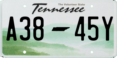 TN license plate A3845Y