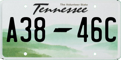 TN license plate A3846C