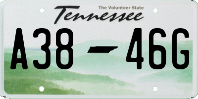 TN license plate A3846G