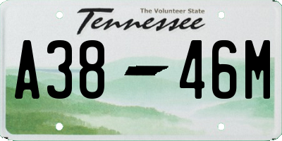 TN license plate A3846M