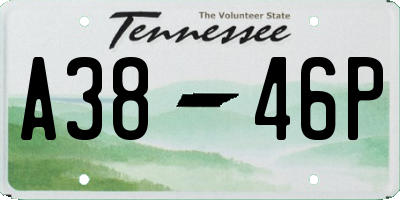 TN license plate A3846P