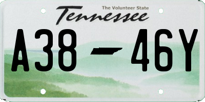 TN license plate A3846Y