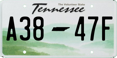TN license plate A3847F