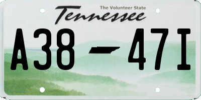 TN license plate A3847I