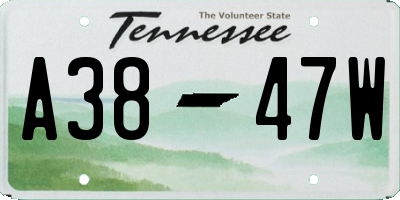 TN license plate A3847W