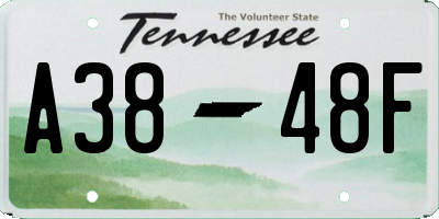 TN license plate A3848F
