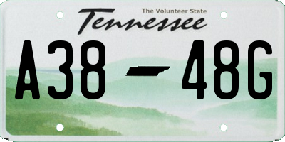 TN license plate A3848G