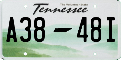 TN license plate A3848I