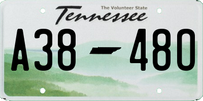 TN license plate A3848O