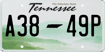 TN license plate A3849P