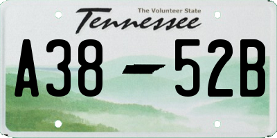 TN license plate A3852B