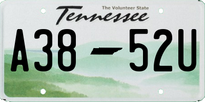 TN license plate A3852U