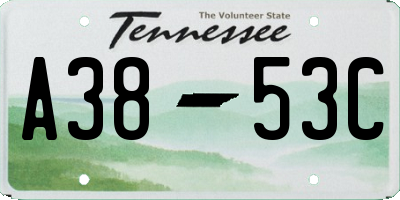 TN license plate A3853C