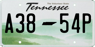 TN license plate A3854P