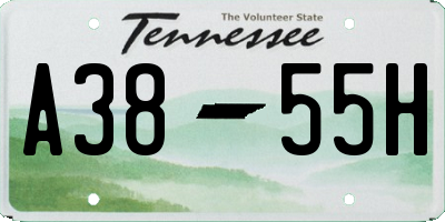 TN license plate A3855H