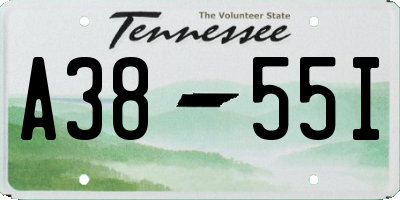 TN license plate A3855I