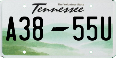 TN license plate A3855U