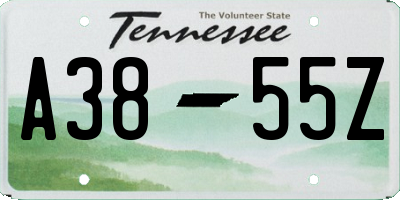 TN license plate A3855Z