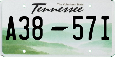 TN license plate A3857I