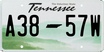 TN license plate A3857W