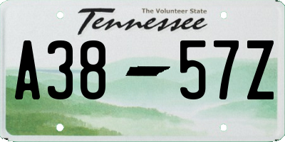 TN license plate A3857Z