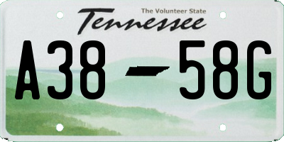 TN license plate A3858G