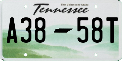 TN license plate A3858T
