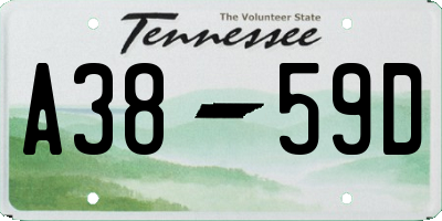 TN license plate A3859D