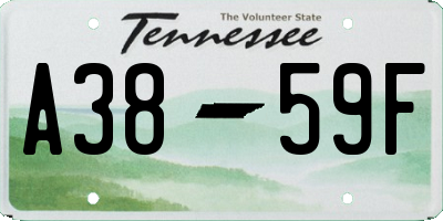 TN license plate A3859F