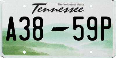 TN license plate A3859P