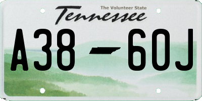 TN license plate A3860J