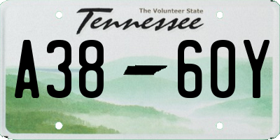 TN license plate A3860Y