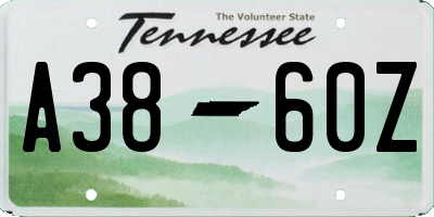 TN license plate A3860Z
