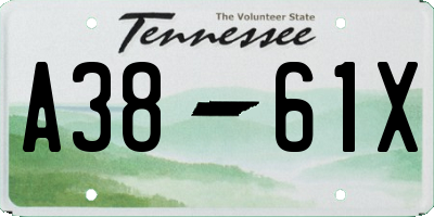 TN license plate A3861X
