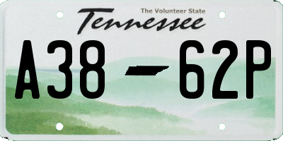 TN license plate A3862P