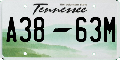 TN license plate A3863M