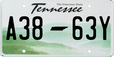 TN license plate A3863Y