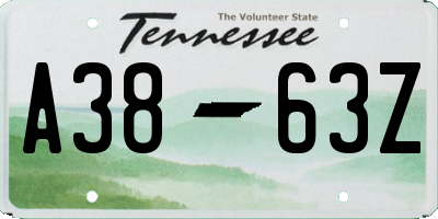 TN license plate A3863Z