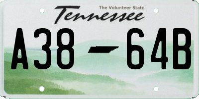 TN license plate A3864B