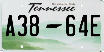 TN license plate A3864E