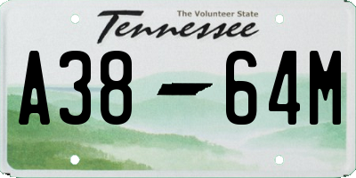 TN license plate A3864M