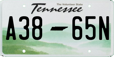 TN license plate A3865N