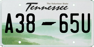 TN license plate A3865U