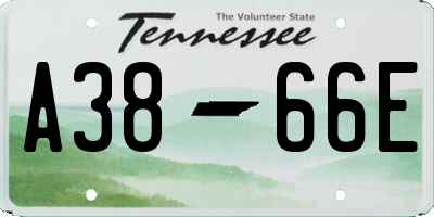 TN license plate A3866E