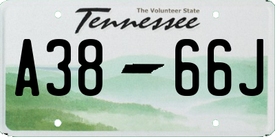 TN license plate A3866J